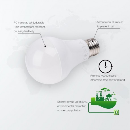  Modifica: Lampadina led full glass E27 8W 700LM 300° 60*118mm 