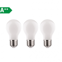 KIT 3Pz Lampadina LED E27 filamento 8W globo vetro Bianco 300° A60