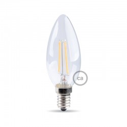 Lampadina led filamento candela bco E14 4W 470LM 300° 35*100mm