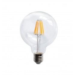 Lampadina LED E27 filamento 8W Globo vetro trasparente 300° G95