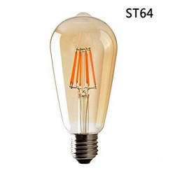 Lampadina LED E27 filamento ST64 7W AMBRA 300°