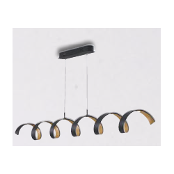 Lampadario a Sospensione led helix nero-oro 6X5W 2400LM