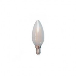 Kit 3pz Lampadina led E14 4w filamento candela con vetro bianco 470LM 300°