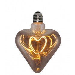 Lampadina Filament Curved Led Heart Smoky