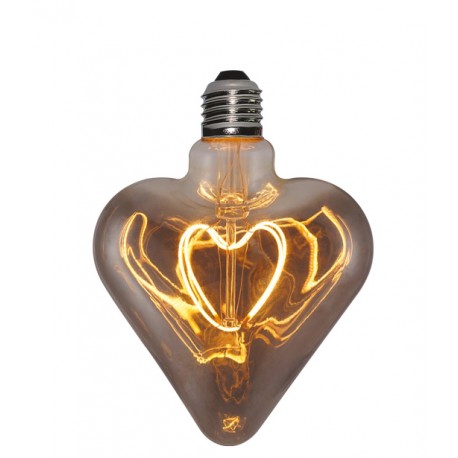 Lampadina Filament Curved Led Heart Smoky