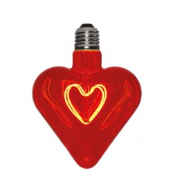 Lampadina Filament Curved Led Heart Red