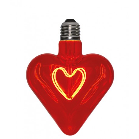 Lampadina Filament Curved Led Heart Red