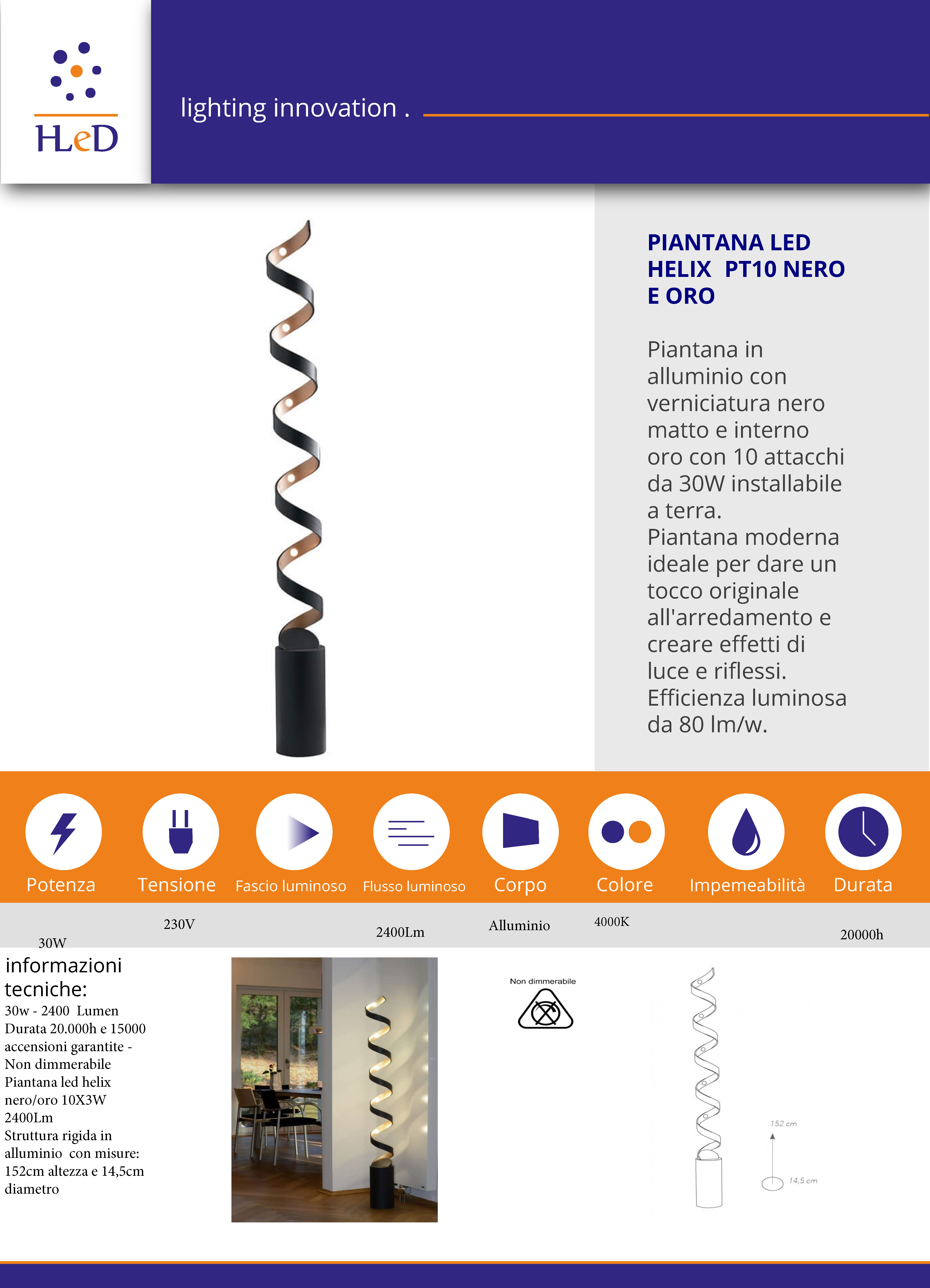 Piantana a LED HELIX