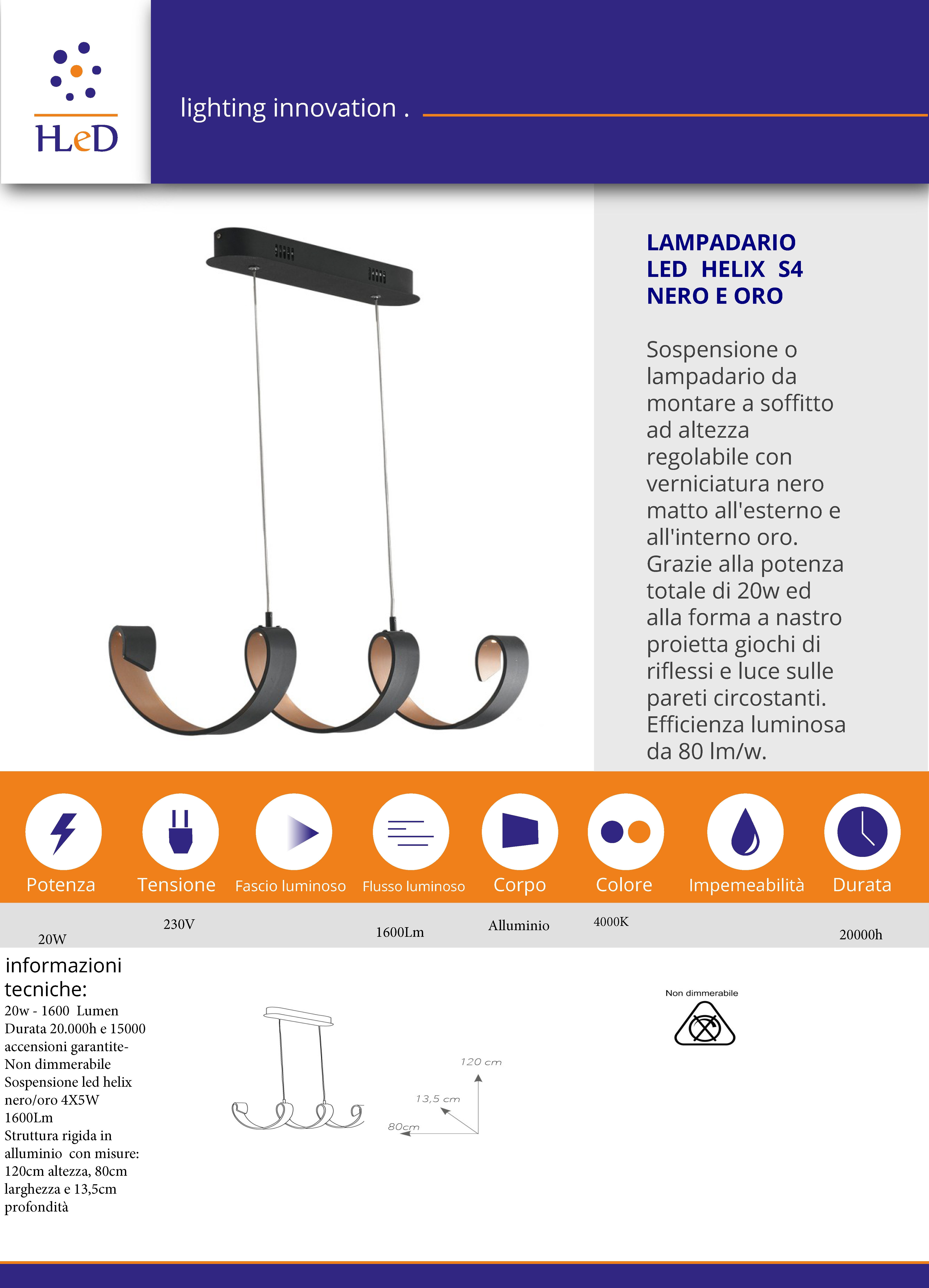 Sospensione HELIX con led integrato